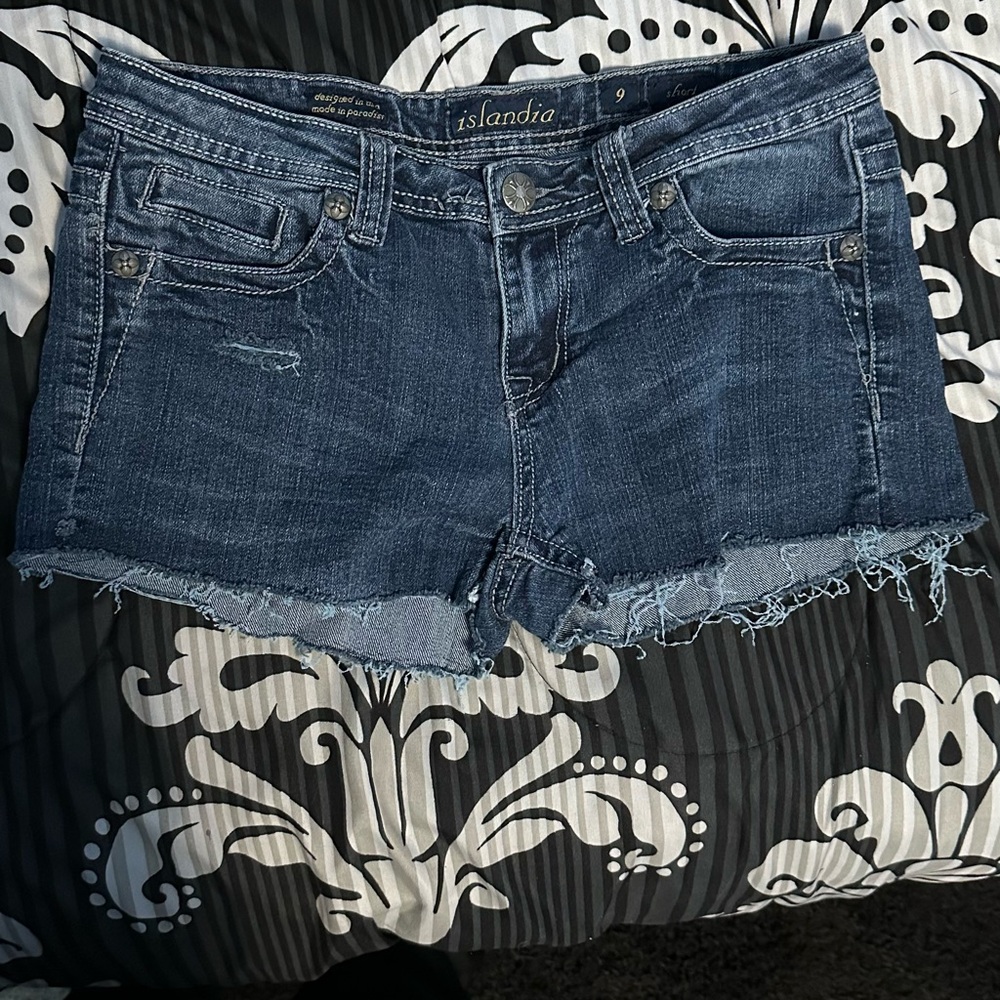 Islandia Women's Dark Blue Denim Jean Shorts